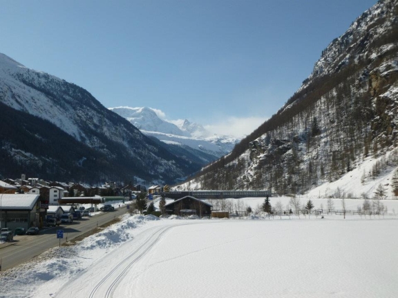 Blick aus dem Balkon im Winter